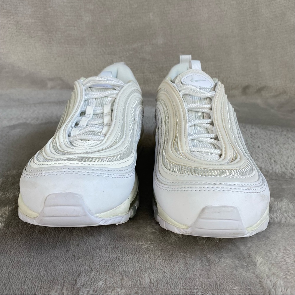 Nike Air Max 97 Women's Sneakers Shoes Size 7.5 Triple White Leather NEW - Picture 5 of 10